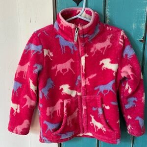Hatley Pink Fleece Jacket with Horse Design